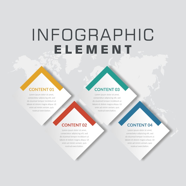 Stratégie Commerciale De L'élément Infographique Abstrait En Quatre Points