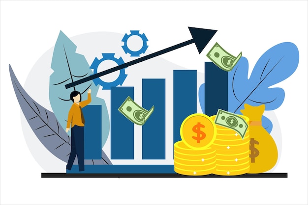 Stratégie d'entreprise Conception d'illustration plate