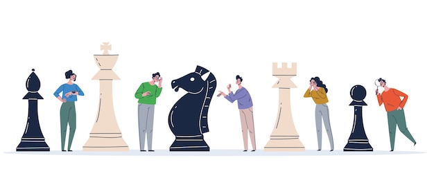 Stratégie Jeu D'échecs équipe Pièce Compétition Concept Graphique élément Illustration