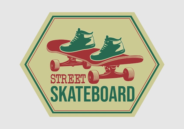 Vecteur street skateboard logo emblème art