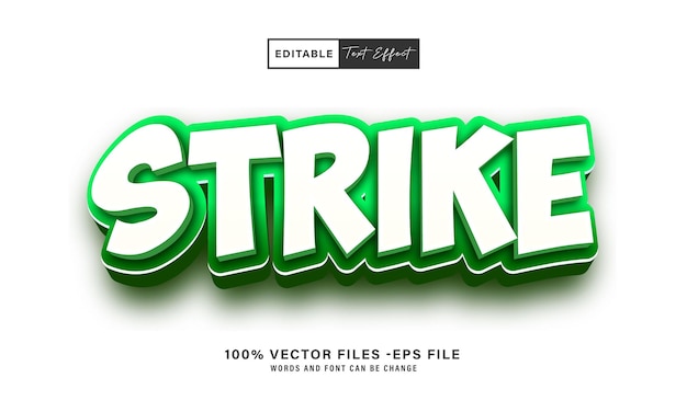 Strike 3d est un style d'effet de texte vectoriel modifiable.