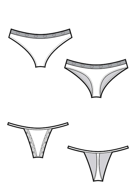 String Féminin, Illustration Vectorielle De Lingerie Femme