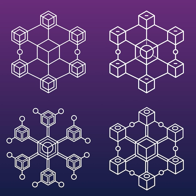 Structure de la chaîne de blocs Système de connexion numérique abstrait de haute technologie