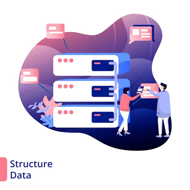 Structure Data Illustration Style Moderne