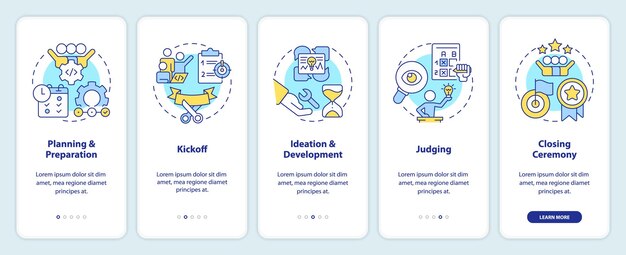 Structure du processus du hackathon intégration de l'écran de l'application mobile