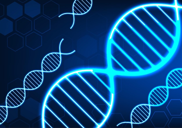 La structure moléculaire de l'ADN montre le lien entre l'ADN et la technologie.