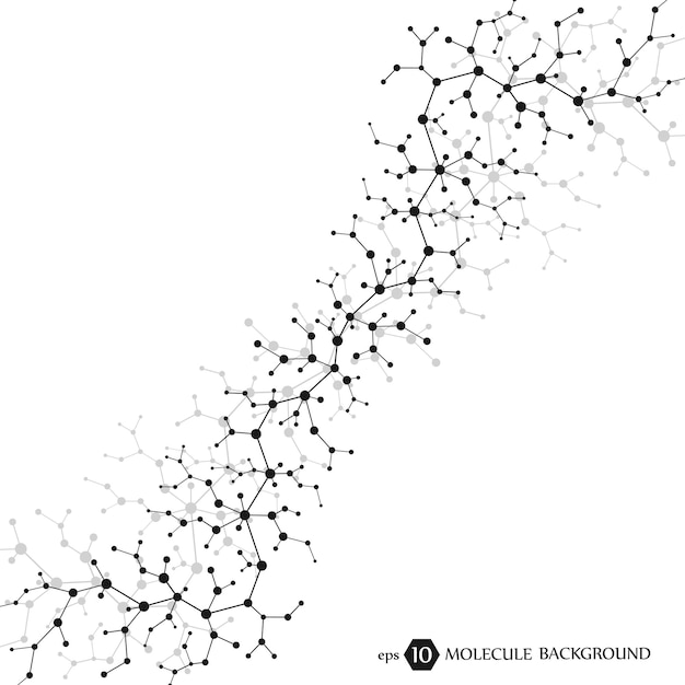 Structure moléculaire et arrière-plan technologique de la bannière ou du dépliant