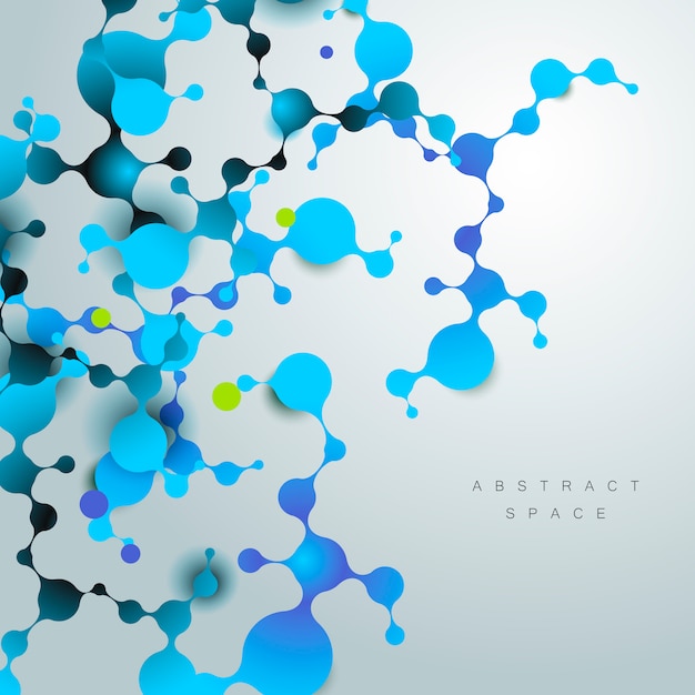 Vecteur structure de molécules abstraites avec des particules sphériques connectées. illustration vectorielle