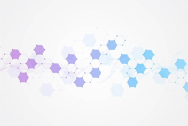 Structures Moléculaires Hexagonales Abstraites En Arrière-plan Technologique Et Style Scientifique Conception Médicale Illustration Vectorielle