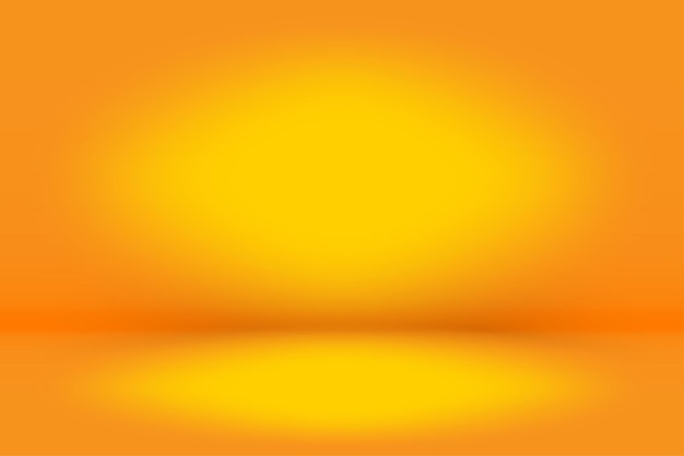Studio orange vide Résumé fond orange avec effet de projecteur