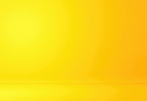 Studio photo jaune avec usine et équipement d'éclairage