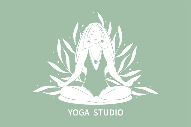 Studio De Yoga Femme Méditant Pratiquant Le Yoga