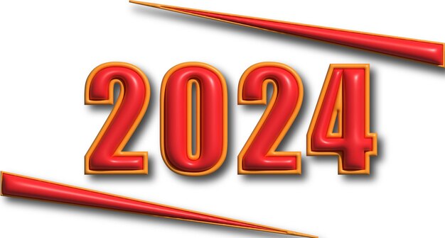 Style 3D 2024 souhaits d'effets de texte pour la nouvelle année