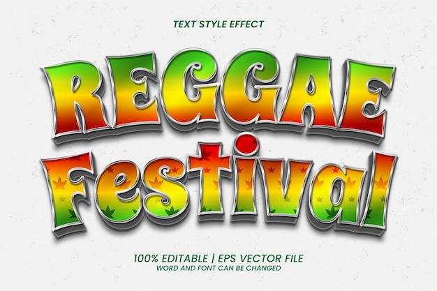 Style 3d D'effet De Texte Modifiable Du Festival De Reggae