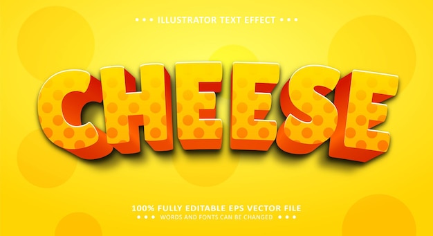 Style 3d de fromage à effet de texte modifiable