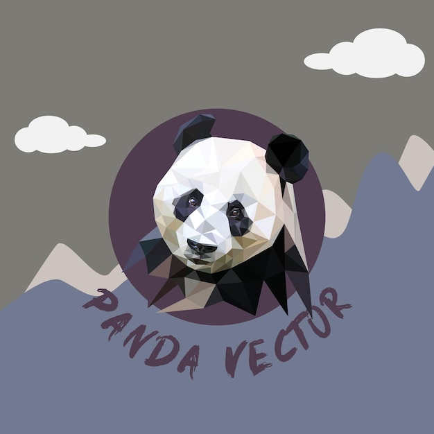 Vecteur style abstrait du vecteur lowpoly panda