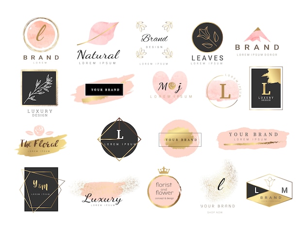 Style d'aquarelle pour le modèle de logo Premium