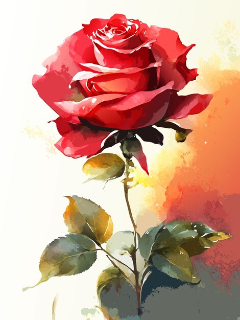 Vecteur style aquarelle rose illustration