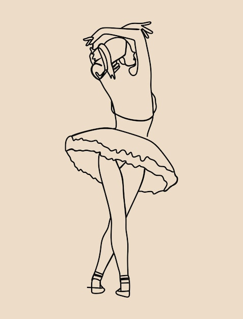 Style Ballerine Dessin Au Trait Continu