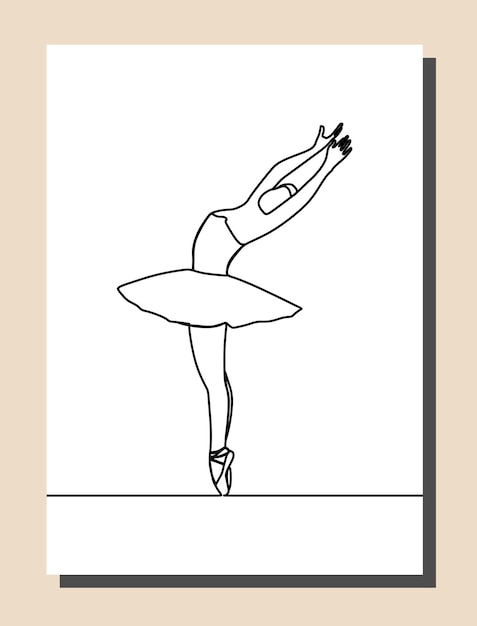 Style Ballerine Dessin Au Trait Continu