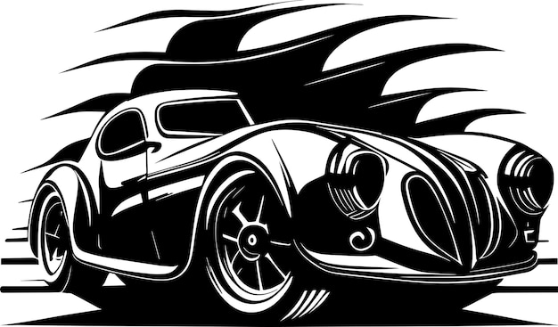 Style De Conception Monochrome De Logo De Voiture De Sport De Luxe Vintage