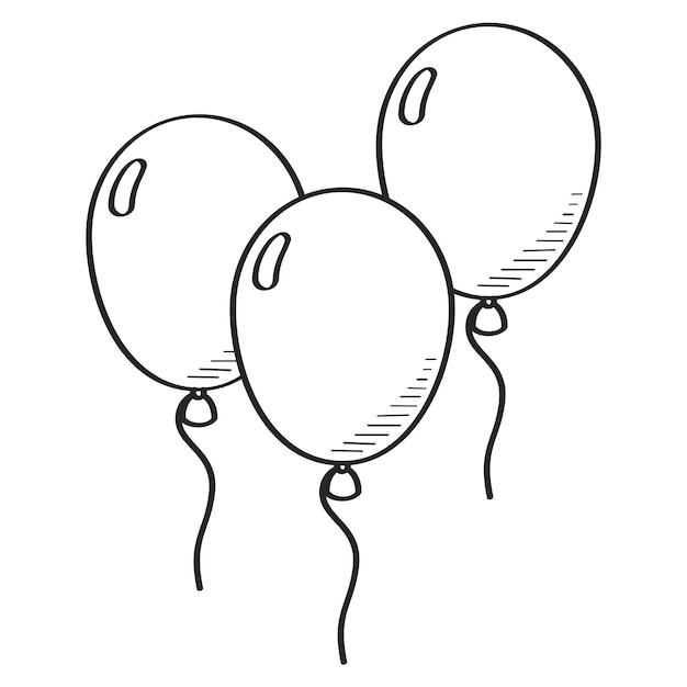 Vecteur style de croquis de ballons doodle