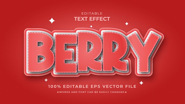 Vecteur style de danse effet de texte berry