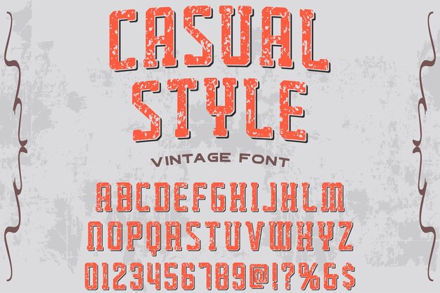 Style Décontracté étiquette Design Alphabet Vintage