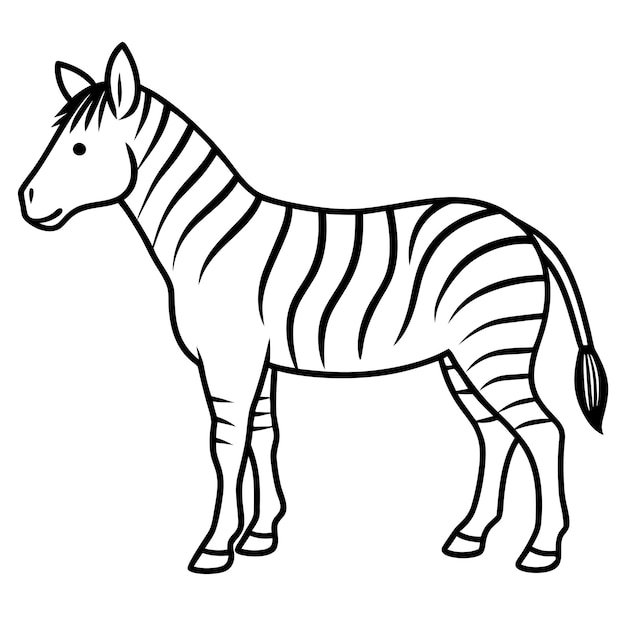 Style dessin animé dessin de ligne simple de Chapmans Zebra Design vectoriel et illustration