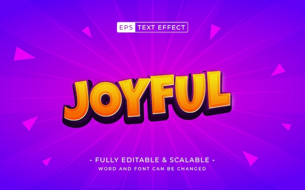 Style de dessin animé à effet de texte modifiable joyeux