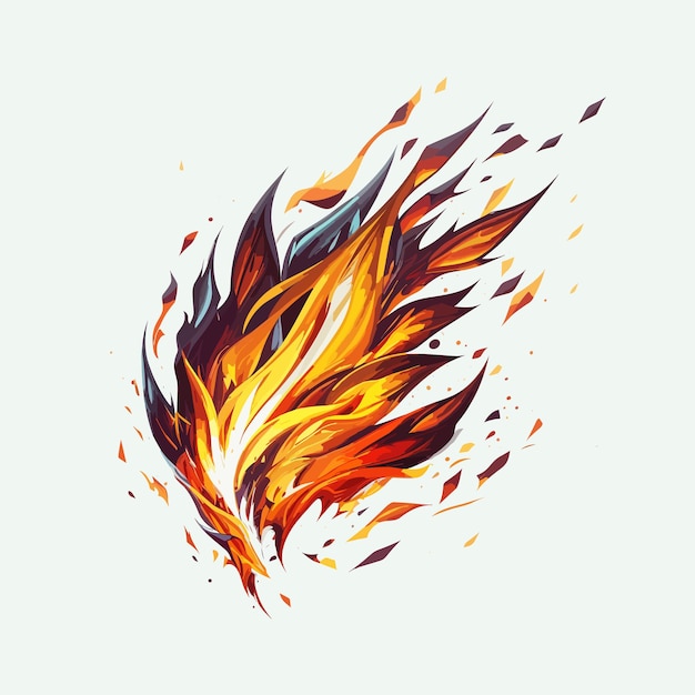 Style de dessin animé de flamme de feu de vecteur