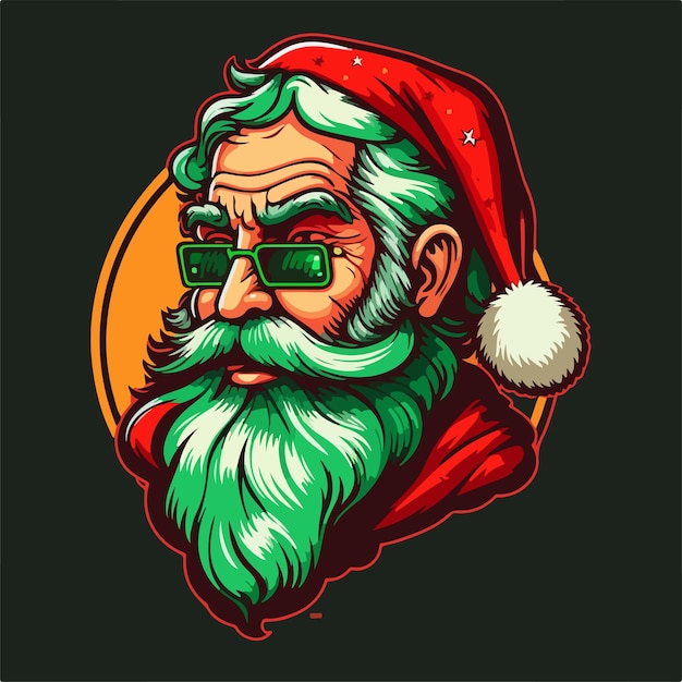Style de dessin animé de mascotte WebSanta. Illustration secrète de Noël du Père Noël avec le Père Noël. illustration vectorielle