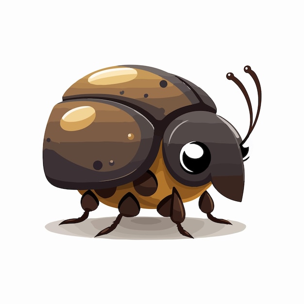 Style De Dessin Animé Mignon Beetle Vecteur