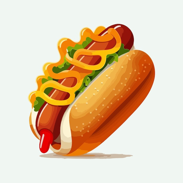 Vecteur style de dessin animé mignon hot-dogs de vecteur