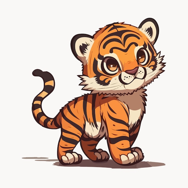 Style De Dessin Animé Mignon Tigre