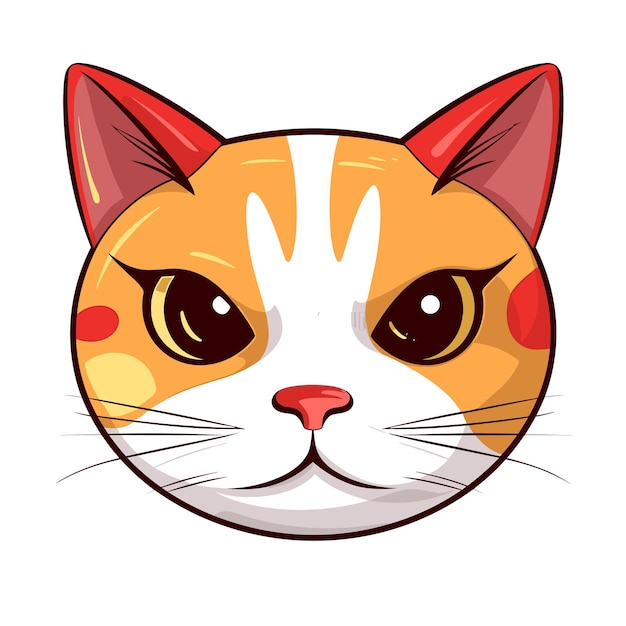 Style de dessin animé plat avatar visage de chat