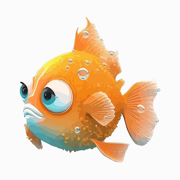 Style De Dessin Animé De Poisson Mignon De Vecteur