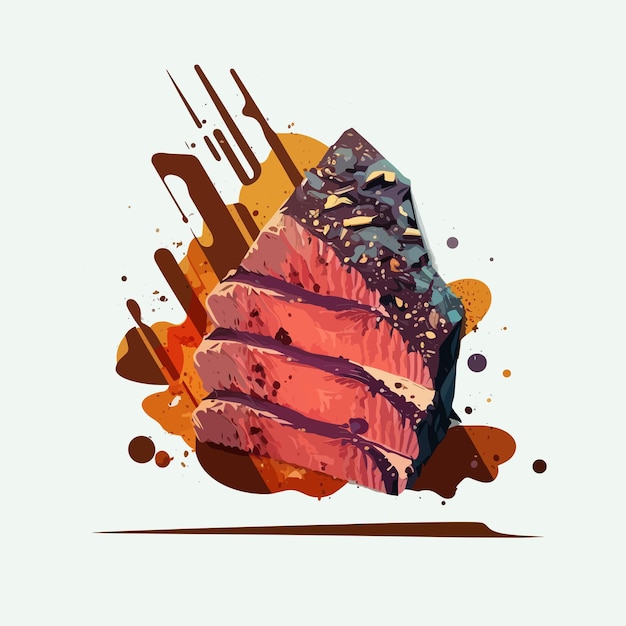 Style De Dessin Animé De Steaks Mignons De Vecteur