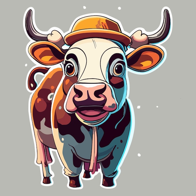 style de dessin animé de vache