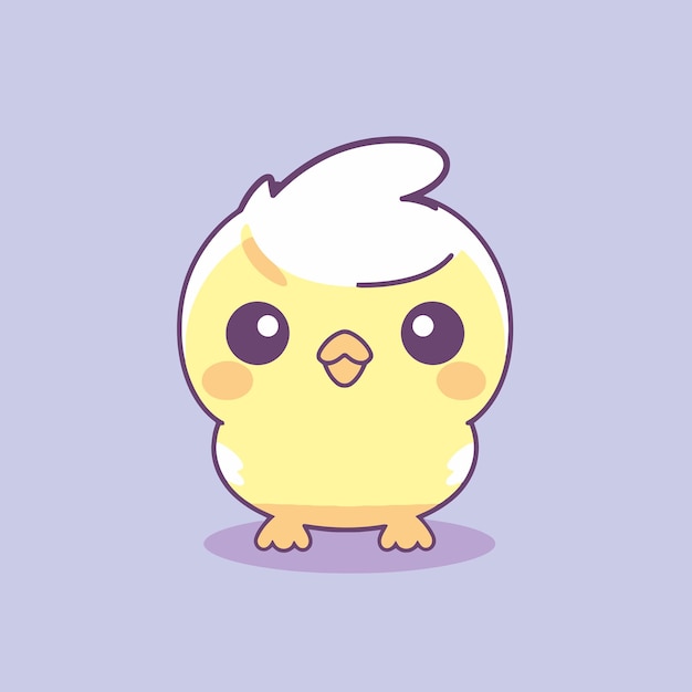 Style De Dessin Animé De Vecteur De Mascotte De Chibi De Poulet Kawaii Mignon