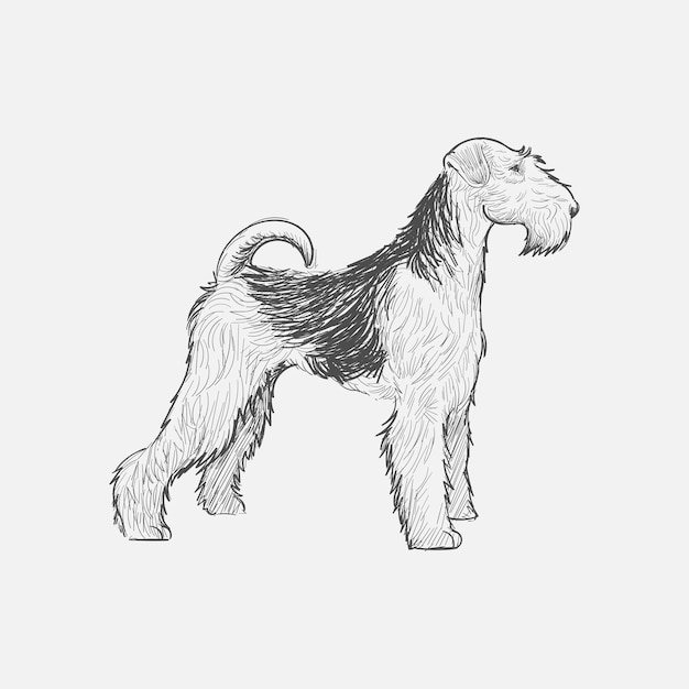 Vecteur style de dessin d'illustration de chien