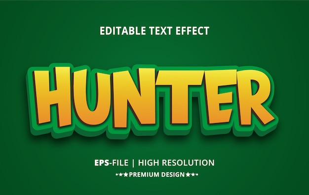 Style d'effet de texte 3d chasseur créatif