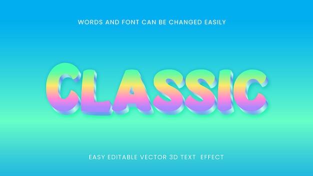 Style d'effet de texte 3d classique eps