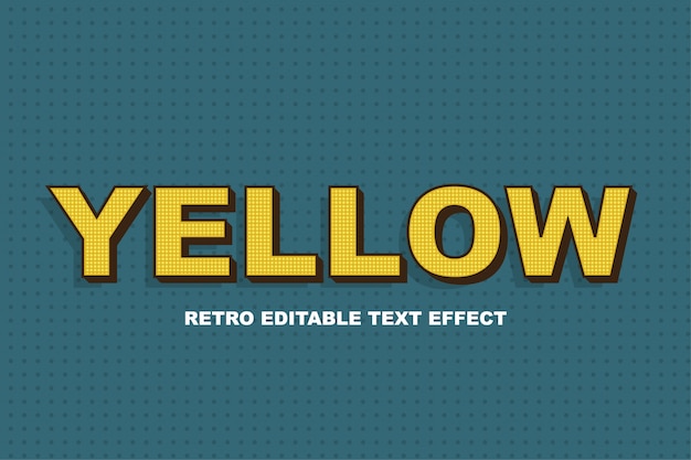 Style d'effet de texte 3d jaune