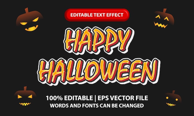 Style D'effet De Texte 3d Modifiable Happy Halloween