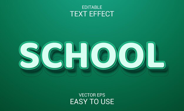 Style D'effet De Texte 3d Vectoriel Modifiable à L'école