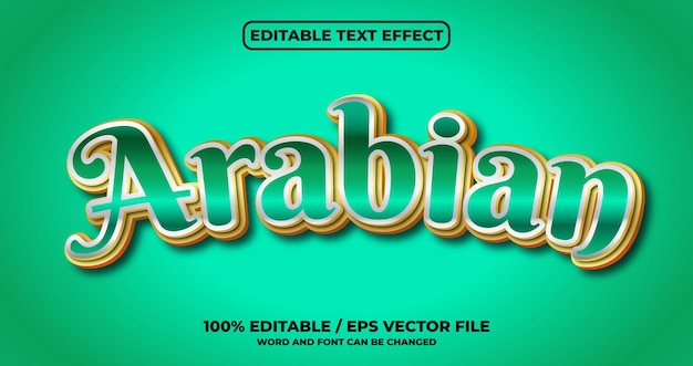 Vecteur style d'effet de texte arabe
