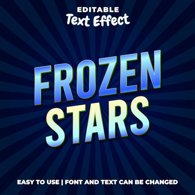 Style D'effet De Texte Du Titre Du Jeu Frozen Stars