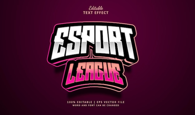 Vecteur le style d'effet de texte de la ligue d'e-sport modifiable style d'effect de texte 3d esport future neon gaming