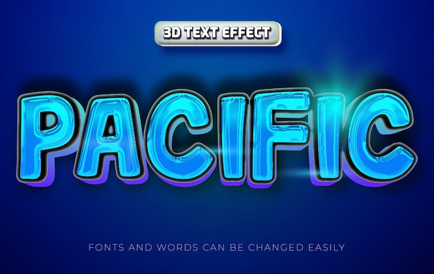 Style D'effet De Texte Modifiable En 3d Du Pacifique